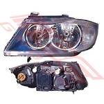 HEADLAMP - L/H - ELECTRIC - BLACK - TO SUIT - BMW 3'S E90 2005- 4DR