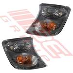 CORNER LAMP SET - L&R - CRYSTAL - BLACK - TO SUIT - NISSAN PATROL Y61 1998-