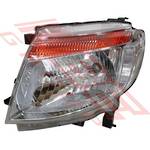 HEADLAMP - L/H - MANUAL - CHROME - TO SUIT - FORD RANGER 2012-