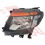 HEADLAMP - L/H - WILDTRACK MANUAL - BLACK - TO SUIT - FORD RANGER 2012-