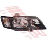 HEADLAMP - R/H - BLACK - W/CLEAR CORNER LAMP - TO SUIT - HOLDEN COMMODORE VY 2002- S/SS/SV8