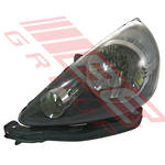 HEADLAMP - L/H - BLACK INNER (P4944) - TO SUIT - HONDA FIT OR JAZZ - GD - 2001-