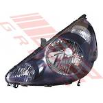 HEADLAMP - L/H - MANUAL - BLACK INNER - TO SUIT - HONDA FIT OR JAZZ - GD - 2001-