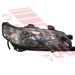 HEADLAMP - R/H - CLEAR INDICATOR - NON GAS - BLACK INNER - (7637) - TO SUIT - HONDA ACCORD CF 1999-02