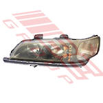 HEADLAMP - L/H - CLEAR INDICATOR - P/PACK - BLACK INNER - (7637) - TO SUIT - HONDA ACCORD CF 1998-02