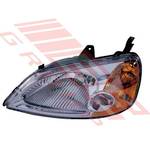 HEADLAMP - L/H - MANUAL - TO SUIT - HONDA CIVIC ES 4DR SEDAN 2000-