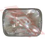 RECT. SEMI SEALED H/LAMP - W/O BULB SHIELD - TO SUIT - 2BX TYPE FOR H4 BULB