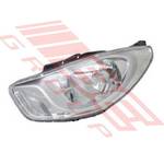 HEADLAMP - L/H - ELECTRIC - CHROME - TO SUIT - HYUNDAI ACCENT 2010- SEDAN