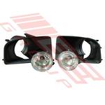 FOG LAMP SET - L&R - W/BEZEL - TO SUIT - ISUZU D-MAX P/UP 2012-