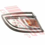 REAR LAMP - L/H - CLEAR/AMBER WITH CHROME TRIM - TO SUIT - MAZDA 6 2010- 4DR & H/BACK