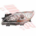 HEADLAMP - L/H - ELECTRIC/MANUAL - BLACK - TO SUIT - MAZDA 3 2009- 4DR/5DR