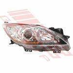 HEADLAMP - R/H - ELECTRIC/MANUAL - BLACK - TO SUIT - MAZDA 3 2009- 4DR/5DR