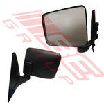 DOOR MIRROR - L/H - CORNER MOUNTED - BLACK - TO SUIT - MITSUBISHI L200 1997-00 2WD/4WD