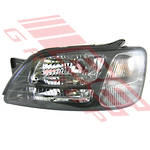 HEADLAMP - L/H - BLACK - P/PAK - (100-20655/20656) - TO SUIT - SUBARU LEGACY - BE/BH 98- EARLY