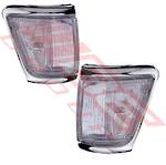 CORNER LAMP - SET - L&R - CLEAR - CHROME TRIM - TO SUIT - TOYOTA HILUX 4WD 1992-