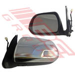 DOOR MIRROR - L/H - ELECTRIC - W/LED - CHROME - 5 WIRE - TO SUIT - TOYOTA HILUX 2011-