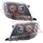 HEADLAMP SET - L&R - LED - BLACK - TO SUIT - TOYOTA HILUX 2011-