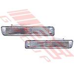 FRONT LAMP SET - L&R - CRYSTAL CLEAR TYPE - TO SUIT - TOYOTA LAND CRUISER FJ80 1993-