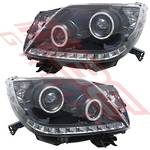 HEADLAMP SET - L&R - LED - BLACK - TO SUIT - TOYOTA PRADO KZJ150 2009-