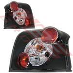 REAR LAMP - SET - L&R - BLACK - TO SUIT - TOYOTA COROLLA ZZE 2002- HATCH