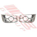 FOG LAMP FRAME SET CHROME - L&R - TO SUIT - TOYOTA HIACE 2004- WIDE