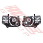 HEADLAMP SET - L&R - JDM BLACK - PROJECTOR - DRL LOOK - TO SUIT - TOYOTA HIACE 2010- F/LIFT