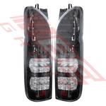 REAR LAMP - SET - L&R - BLACK - LED - CLEAR LENS - TO SUIT - TOYOTA HIACE 2004-