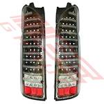 REAR LAMP - SET - L&R - FULL LED - BLACK - TO SUIT - TOYOTA HIACE 2004-