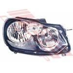 HEADLAMP - L/H - ELECTRIC - BLACK - H-TYPE - TO SUIT - VW GOLF MK6 5K 2008- 2012