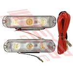 DAYTIME RUNNING LAMP SET - LED - TO SUIT - 145x30x30MM - 3pcs x 1W LED - 12-24V