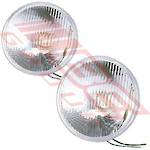 HEADLAMP SET - 2PCS - SEMI SEALED - 7" ROUND - TO SUIT - H4 P43T 7INCH 3PIN