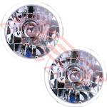 HEADLAMP SET - 2PCS - SEMI SEALED - CLEAR - W/RING - TO SUIT - H4 P43T 5 ÃƒÂ¦INCH 12V 5W 3PIN