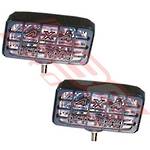 DRIVE LAMP SET - 2PCS - CLEAR LENS - RECTANGULAR - TO SUIT - H3/12V/55W - METAL HOUSING - 7 INCH